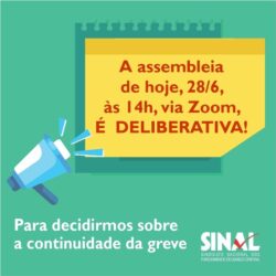 AGN deliberativa na tarde de hoje definirá rumos da mobilização; participe!