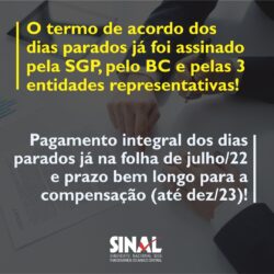 SINAL assina acordo para compensação da greve e pagamento dos servidores