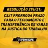 CSJT prorroga prazo para o fechamento e transferência de varas na Justiça do Trabalho