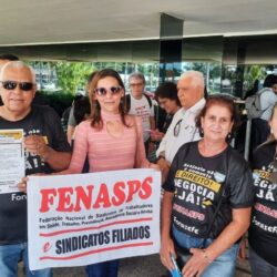 FENASPS e entidades do FONASEFE realizam ato público no dia nacional de luta contra o novo Arcabouço Fiscal