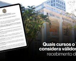 Quais cursos o TRT 7 considera válidos para recebimento do AQ?