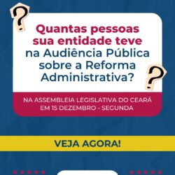 Quantas pessoas sua entidade teve na Audiência Pública sobre a Reforma Administrativa?