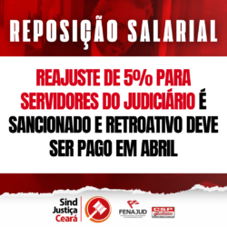 Reposição salarial de 5% para servidores do Judiciário é sancionada e retroativo deve ser pago em abril
