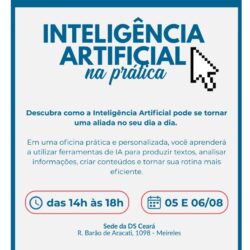Convite | Oficina Inteligência Artificial na Prática: Inscrições abertas
