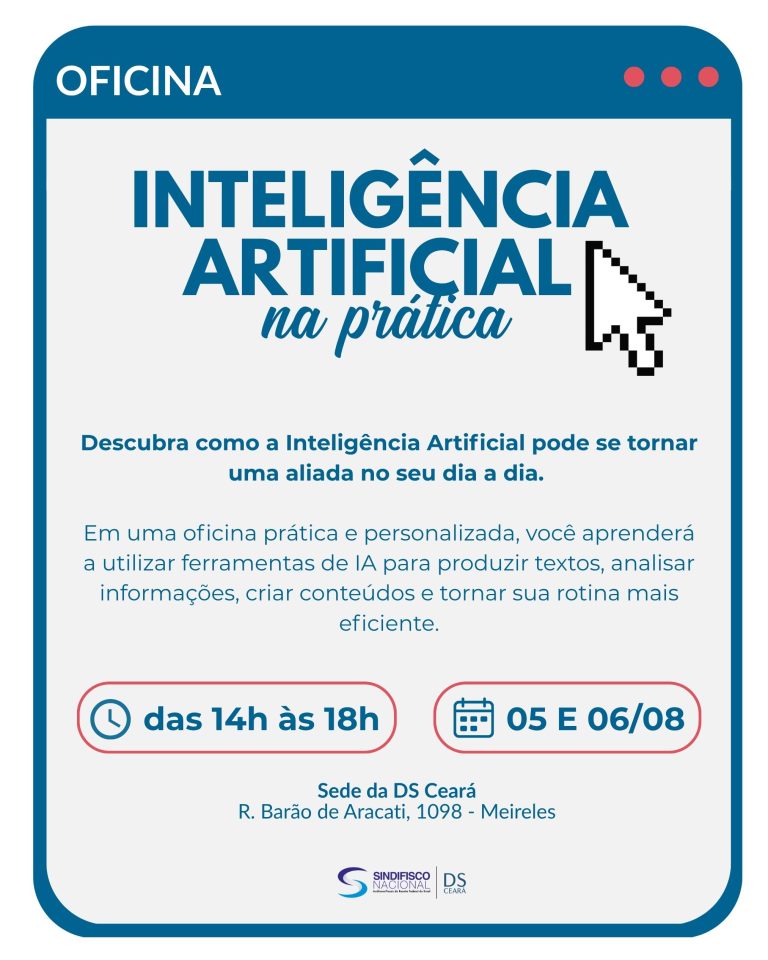 Convite | Oficina Inteligência Artificial na Prática: Inscrições abertas