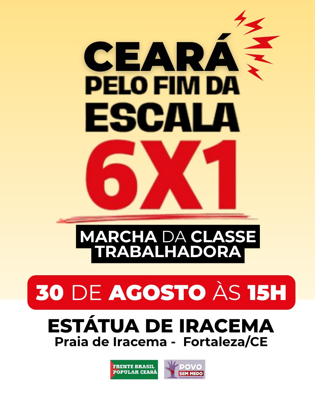 MOBILIZAÇÃO — Domingo é dia de ir às ruas pelo fim da jornada 6×1 já!